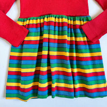 画像をギャラリービューアに読み込む, Vintage Health-Tex Rainbow Turtleneck Dress Red 2/3T (90-100cm)
