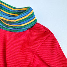 画像をギャラリービューアに読み込む, Vintage Health-Tex Rainbow Turtleneck Dress Red 2/3T (90-100cm)
