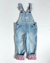 Load image into Gallery viewer, USED OshKosh Denim/Pink Floral Overall  4T (100cm)
