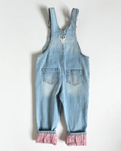 Load image into Gallery viewer, USED OshKosh Denim/Pink Floral Overall  4T (100cm)

