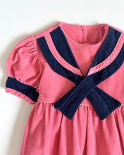 Load image into Gallery viewer, Vintage Pink Corduroy Sailor Dress 2T (90cm)
