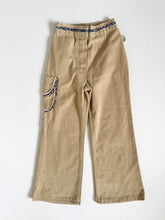 Load image into Gallery viewer, Vintage Rose Bud Beige/Floral Bell Bottom Pants Girls 6 (115-120cm)
