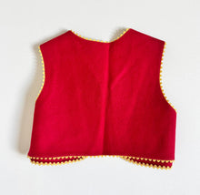 画像をギャラリービューアに読み込む, Vintage ‘60s Cowboy Embroidery Wool Vest Red 4-6 (100-120cm)
