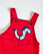 Load image into Gallery viewer, Vintage Buster Brown Horse Appliqué Overall Red 12M (70-75cm)
