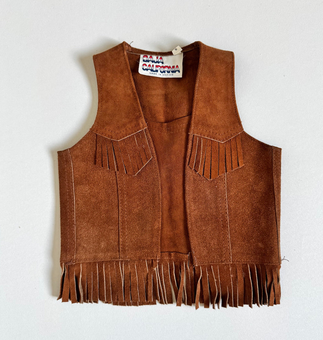 Vintage Bala California Leather Vest Brown Kids S/4-5T (100-110cm)
