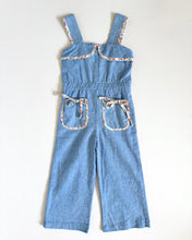 Load image into Gallery viewer, Vintage Blue/Floral Jumpsuit 4T (95-100cm)
