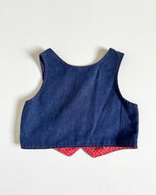 画像をギャラリービューアに読み込む, Vintage Blouse and Horseshoe Denim Vest Set Kids 6X (115-120cm)
