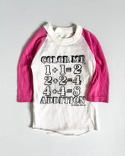 Load image into Gallery viewer, Vintage “Color Me” Pink/White Raglan T-shirt 2/3T (90cm)
