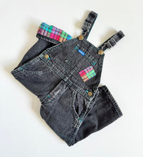 Load image into Gallery viewer, Vintage OshKosh B’gosh Black Denim/Plaids Overall 2T (90cm)
