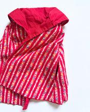 Load image into Gallery viewer, Vintage Reversible Red/Floral Poncho Capes Toddler One Size
