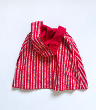 Load image into Gallery viewer, Vintage Reversible Red/Floral Poncho Capes Toddler One Size
