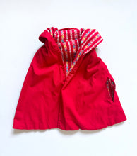 Load image into Gallery viewer, Vintage Reversible Red/Floral Poncho Capes Toddler One Size
