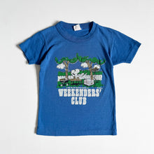 画像をギャラリービューアに読み込む, Vintage Snoopy Weekend’s Club Camping T-shirt Blue  3/4T (95-100cm)
