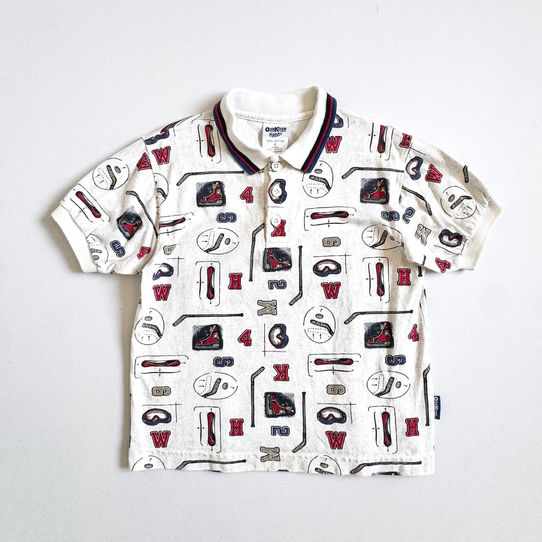 Vintage OshKosh B’gosh Hockey AOP Shirts Kids 6 (110-115cm)