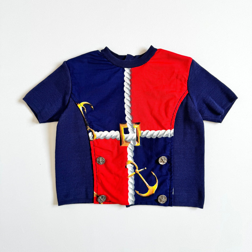 Vintage Nautical Navy Blue Tops 4T (100cm)