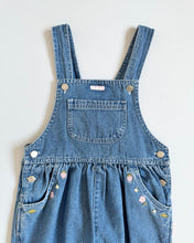 Load image into Gallery viewer, Vintage Weebok Flower Embroidered Denim Overall &amp; Pink Turtleneck Set Kids 6 (120cm)
