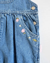 Load image into Gallery viewer, Vintage Weebok Flower Embroidered Denim Overall &amp; Pink Turtleneck Set Kids 6 (120cm)
