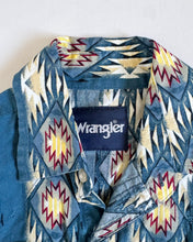 Load image into Gallery viewer, USED Wrangler Checotah Blue Aztec Western Shirt Kids S/6-7 (120cm)
