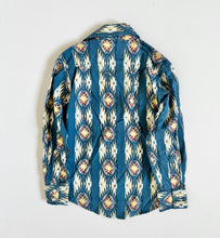 Load image into Gallery viewer, USED Wrangler Checotah Blue Aztec Western Shirt Kids S/6-7 (120cm)
