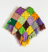 Load image into Gallery viewer, Vintage Handmade Crochet Poncho Baby One Size
