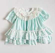 画像をギャラリービューアに読み込む, Vintage Frill/Lace Circle Fancy Dress Pastel Green 12-18M (75-80cm)
