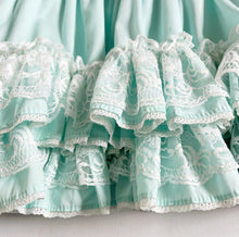 Load image into Gallery viewer, Vintage Frill/Lace Circle Fancy Dress Pastel Green 12-18M (75-80cm)
