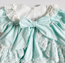 Load image into Gallery viewer, Vintage Frill/Lace Circle Fancy Dress Pastel Green 12-18M (75-80cm)
