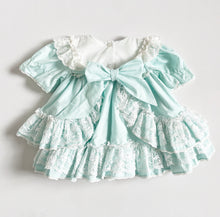 Load image into Gallery viewer, Vintage Frill/Lace Circle Fancy Dress Pastel Green 12-18M (75-80cm)
