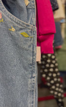 Load and play video in Gallery viewer, Vintage Weebok Flower Embroidered Denim Overall &amp; Pink Turtleneck Set Kids 6 (120cm)
