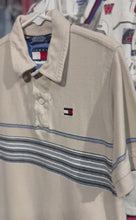 Load and play video in Gallery viewer, Vintage Y2K Tommy Hilfiger Beige Striped Polo Shirts 5T (110cm)

