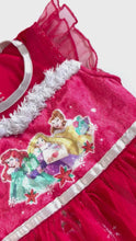 Load and play video in Gallery viewer, USED Disney Princess Holiday Dress 4T (90-100cm)
