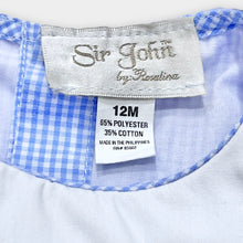 Load image into Gallery viewer, Sir John by Rosalina Gingham Smock Rompers Jon Jon Pastel Blue 12M (75cm)
