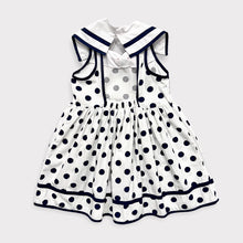 Load image into Gallery viewer, Vintage Polka Dots Nautical Dress 5T (105cm)
