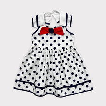 Load image into Gallery viewer, Vintage Polka Dots Nautical Dress 5T (105cm)
