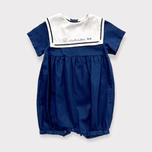 Load image into Gallery viewer, Italy Vintage  Oviesse fagottino Sailor Bubble Rompers Navy Blue 12M (80cm)
