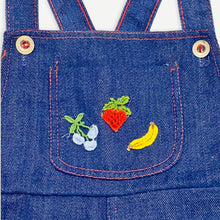 Load image into Gallery viewer, Vintage Fruits Embroidery Short Rompers/Overalls 2T
