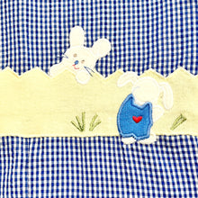 Load image into Gallery viewer, Jon Jon Smocked Rompers Bunny/Gingham Blue 18M
