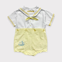 Load image into Gallery viewer, Vintage Perfect Togs Sailor Rompers Pastel Yellow/White 12M (75cm)
