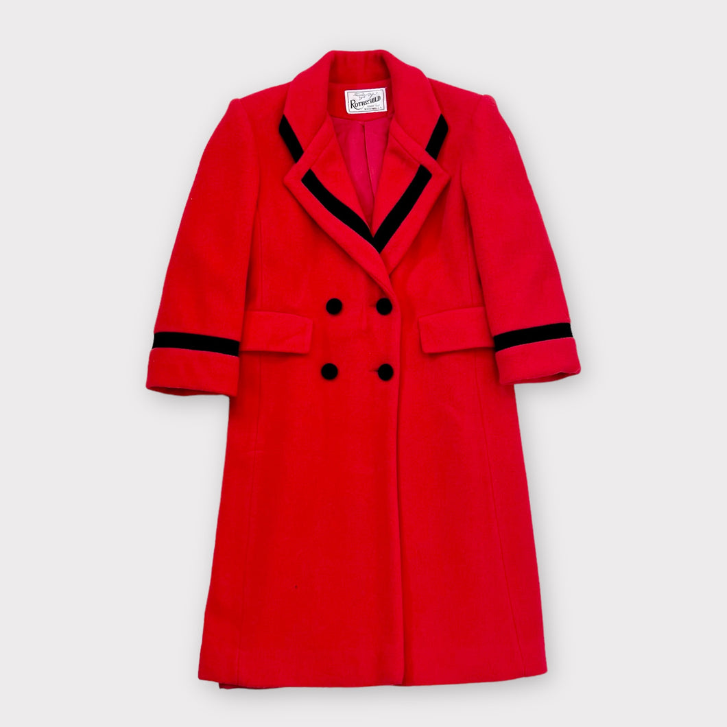 Vintage Rothschild Red/Black Wool Peacoat 7 (130cm)