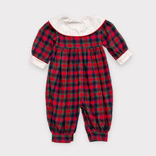 画像をギャラリービューアに読み込む, Vintage Alexis Red Plaid Jumpsuit/Rompers 6-10lbs/0-3M (60cm)
