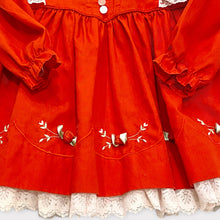 Load image into Gallery viewer, Vintage Rose×Lace Apron Dress Red (6-12M)
