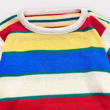 Load image into Gallery viewer, Vintage Rainbow Striped Flair Sleeve Knit 6/ (120cm)
