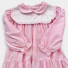 画像をギャラリービューアに読み込む, Vintage Peaches ‘N Cream Striped Smock Dress Pastel Pink 18M (80cm)
