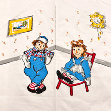 Load image into Gallery viewer, Vintage Raggedy Ann and Andy 1968 Twin Flat Sheet &amp; Pillow Case Set
