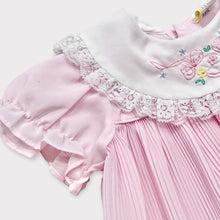 Load image into Gallery viewer, Vintage Lace and Embroidery Bib Collar Dress Pastel Pink 3-6M (60-65cm)
