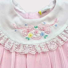 Load image into Gallery viewer, Vintage Lace and Embroidery Bib Collar Dress Pastel Pink 3-6M (60-65cm)
