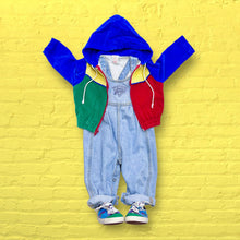 画像をギャラリービューアに読み込む, Vintage Sears Colorblocked Corduroy Hoodie Jacket 6/12M (65-75cm)
