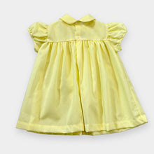 Load image into Gallery viewer, Vintage Butterflies Embroidery Apron Dress Pastel Yellow 9-12M (70-75cm)
