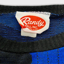 Load image into Gallery viewer, Vintage Randy Hall, Inc. Blue/Black Hearts Sweater M
