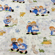 Load image into Gallery viewer, Vintage Raggedy Ann and Andy Twin Flat Sheet
